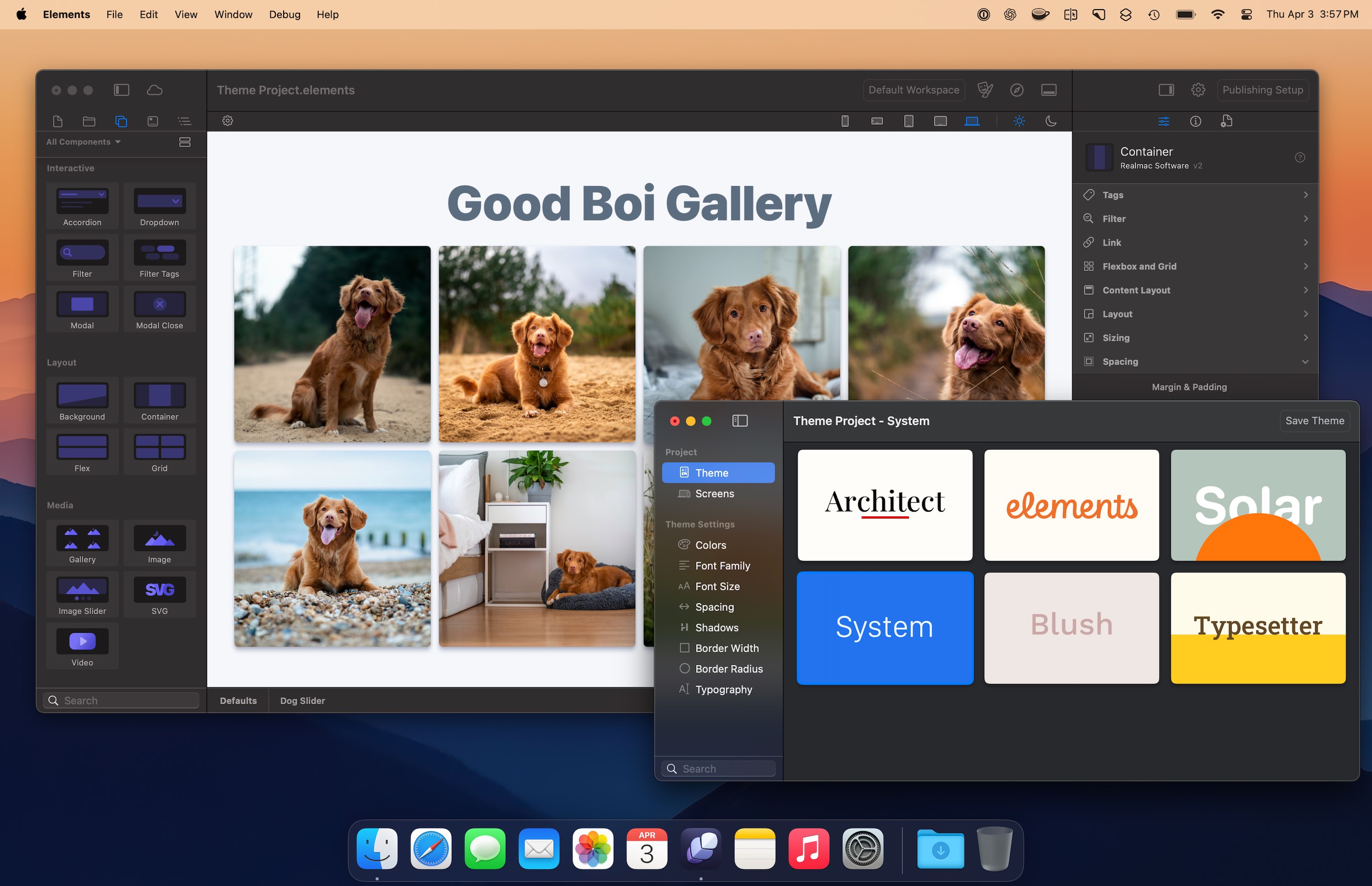 Elements for macOS Theme Studio Screenshot